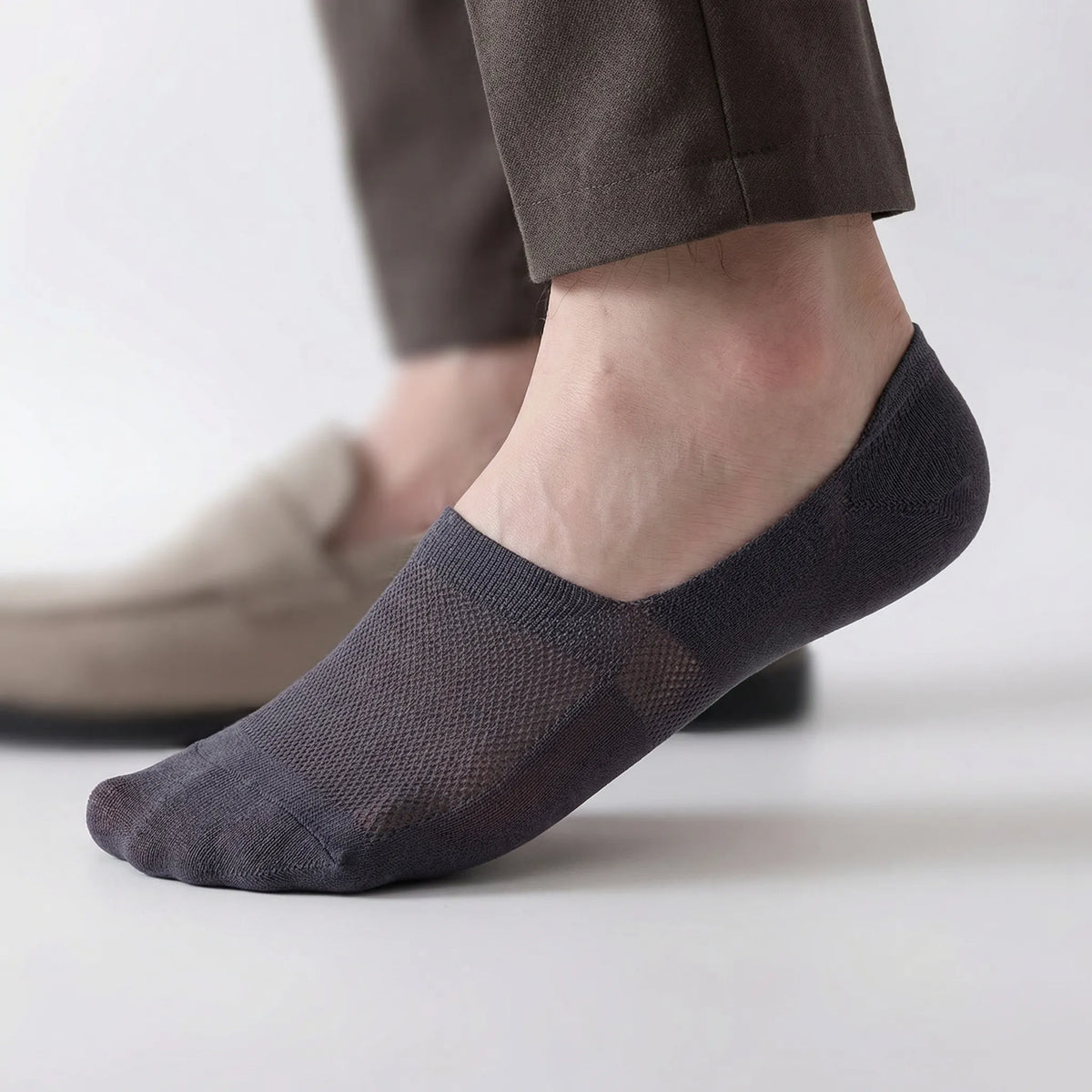 Onzichtbare Enkelsokken Met Antislipzool - No-Show Herensokken Voor Sneakers & Lage Schoenen - EU 38-46 - 6 Kleuren