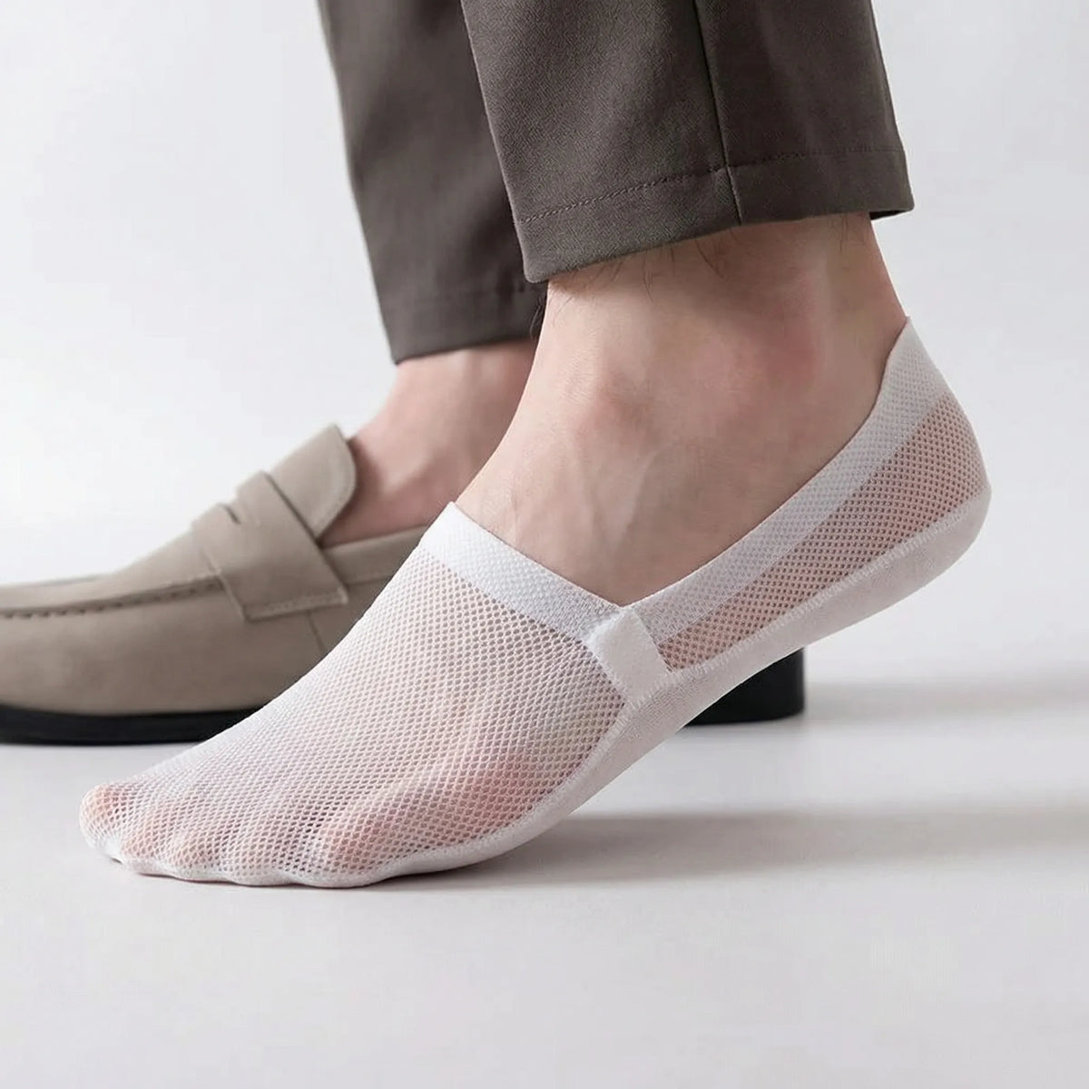 Onzichtbare Enkelsokken Met Antislipzool - No-Show Herensokken Voor Sneakers & Lage Schoenen - EU 38-46 - 6 Kleuren