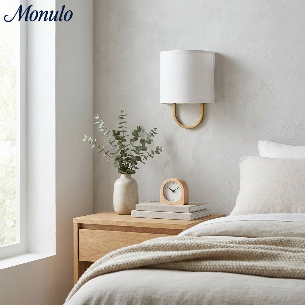 Wandlamp Stoffen Kap - Moderne Slaapkamer Wandverlichting voor Sfeervolle Ambiance