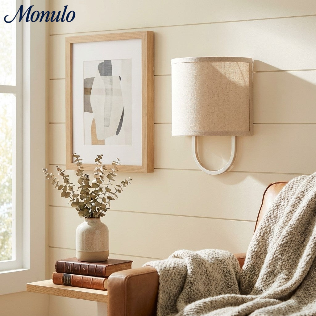 Wandlamp Stoffen Kap - Moderne Slaapkamer Wandverlichting voor Sfeervolle Ambiance