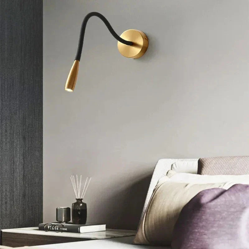 Verstelbare Wandlamp met Draaibare Arm - Leeslamp Brons Zwart voor Slaapkamer