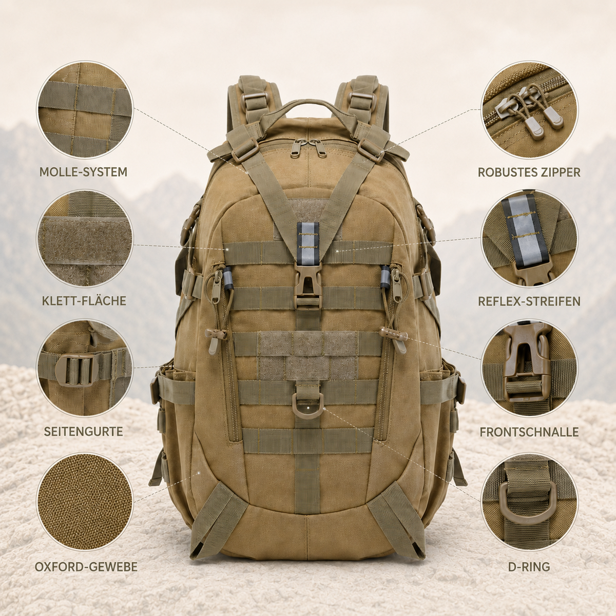 Tactische Rugzak 40 Liter Waterdicht met Laptopvak Militair Outdoor Wandelrugzak Camouflage Zwart Hiking