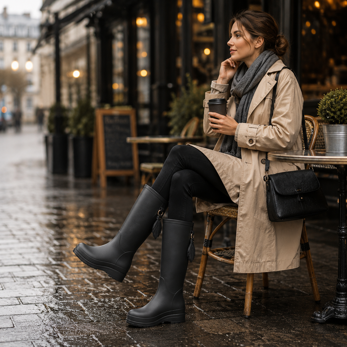 Waterdichte Regenlaarzen Dames Halfhoog PVC Slip-On Laarzen Voorjaar Herfst Weerbestendige Tuinlaarzen
