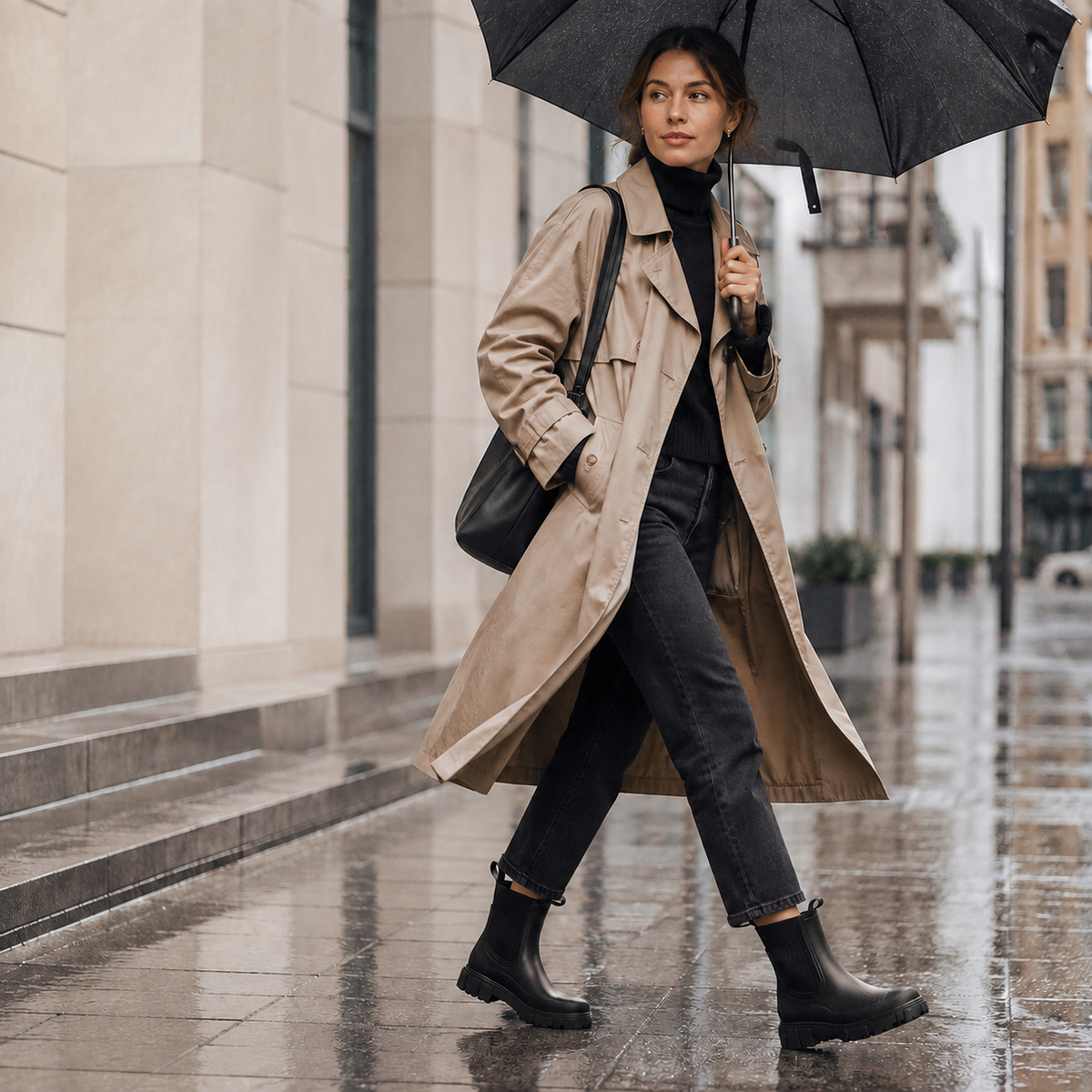 Waterdichte Chelsea Regenlaarzen Dames Antislip Zool Flexibel PVC Slip-On Enkelhoog Comfortabel Herfst Winter