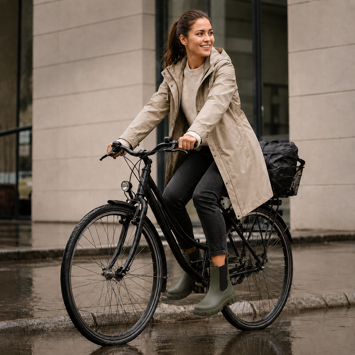 Waterdichte Chelsea Regenlaarzen Dames Antislip Zool Flexibel PVC Slip-On Enkelhoog Comfortabel Herfst Winter