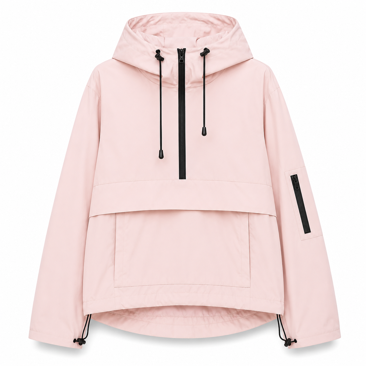 Waterdichte Parka met Capuchon en Kangoeroe Zak Dames Winter Regenjas Windbestendig Outdoorjas Functioneel