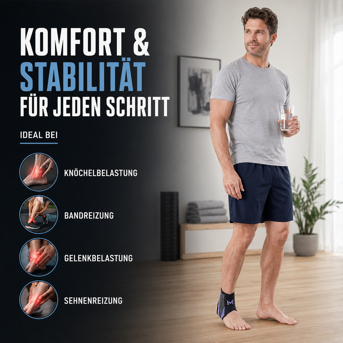 Verstelbare Enkelbrace voor Sport en Herstel - Flexibele Ondersteuning met Compressie