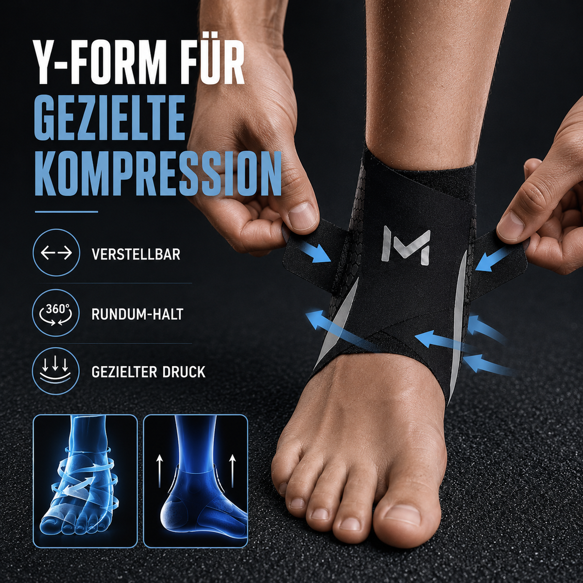 Verstelbare Enkelbrace voor Sport en Herstel - Flexibele Ondersteuning met Compressie