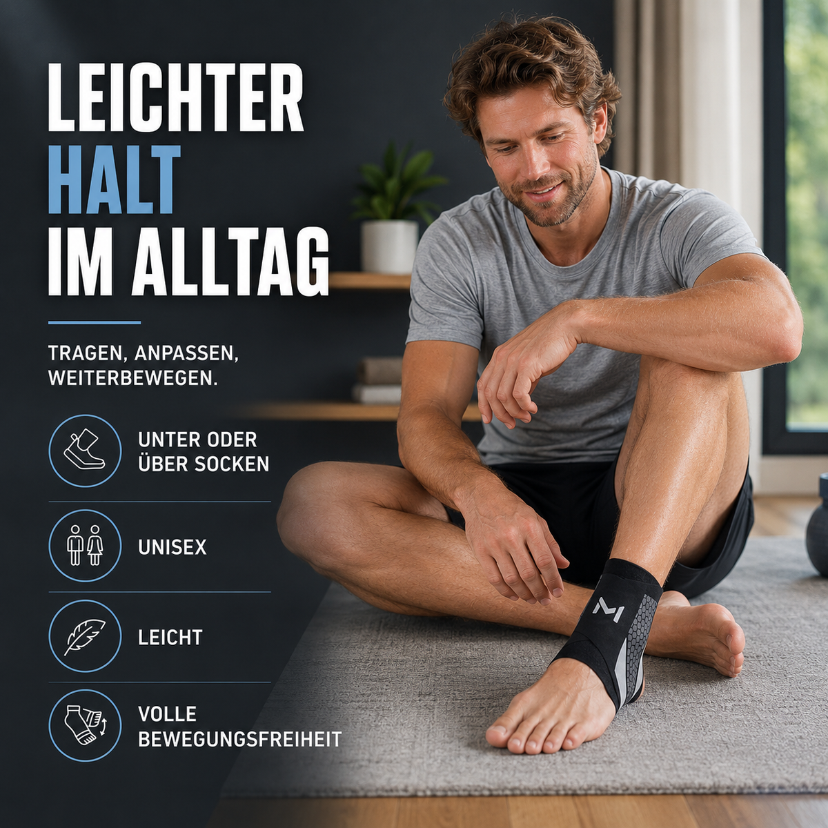 Verstelbare Enkelbrace voor Sport en Herstel - Flexibele Ondersteuning met Compressie