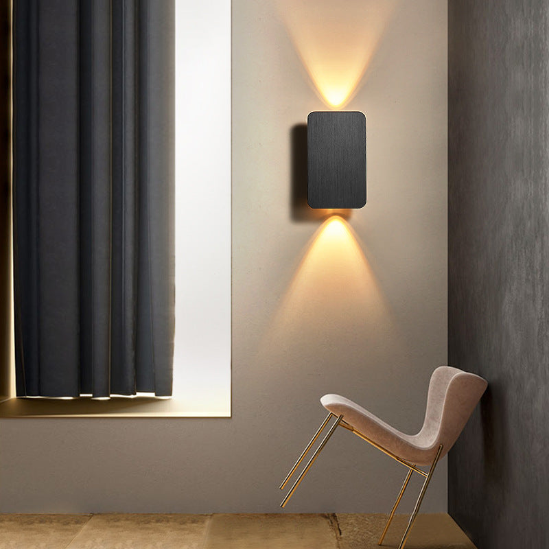 Moderne rechthoekige LED wandlamp voor binnen - strakke binnenwandverlichting in diverse kleuren