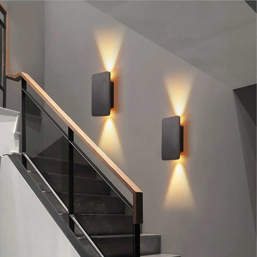Moderne rechthoekige LED wandlamp voor binnen - strakke binnenwandverlichting in diverse kleuren