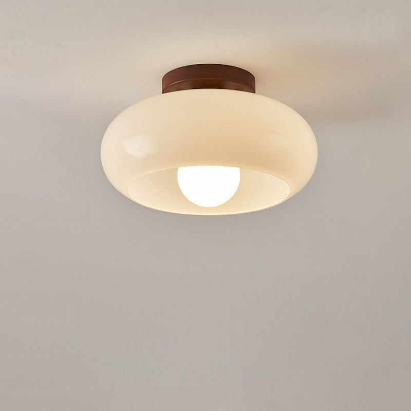Plafonnière Hal Gang Rond Opaalglas 20-28 cm E27 Warm Wit Flush Mount Scandinavisch