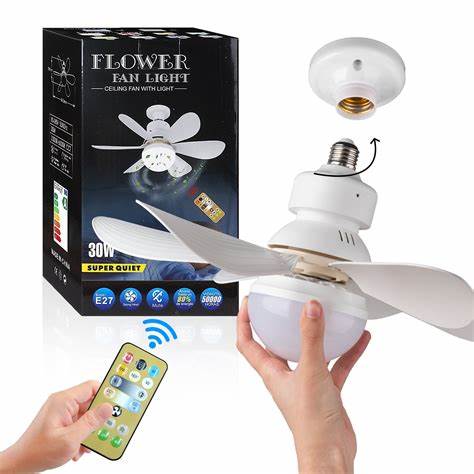 Plafondventilator met Verlichting - Verstelbare Windsnelheid & LED - 3 Snelheden - Afstandsbediening - Geruisloze Motor - Modern Design