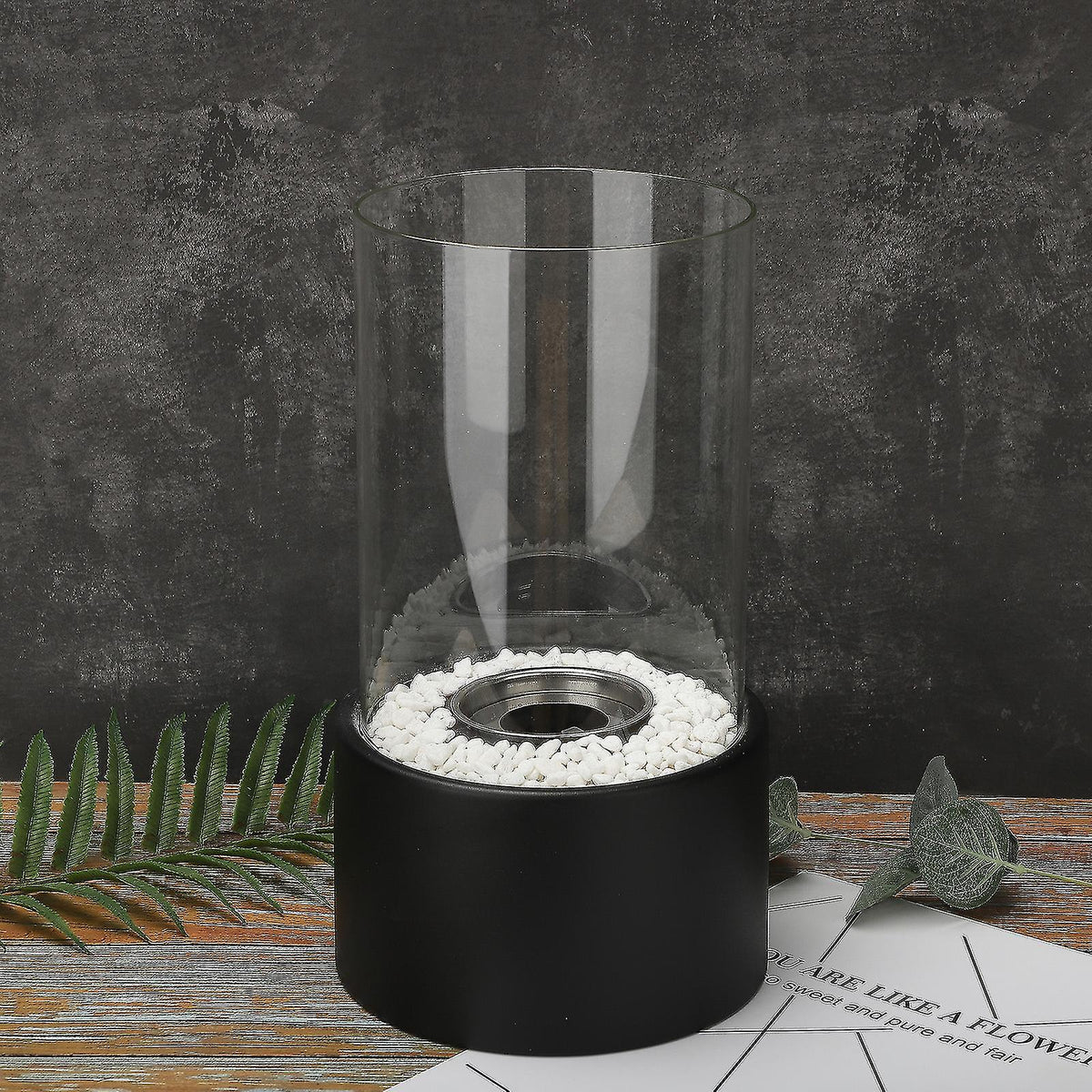 Olielamp met Open Vlam Glas Zwart Wit Tafellamp Sfeerverlichting Klassiek Design Woonkamer Restaurant