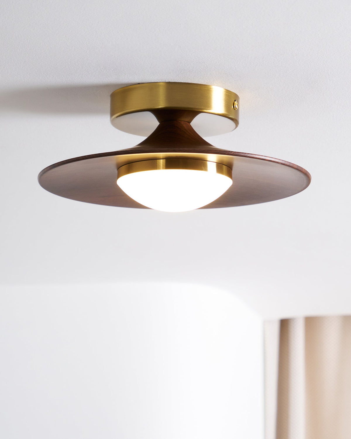 Plafondlamp Houtlook Goud LED Rond 24cm Modern Design