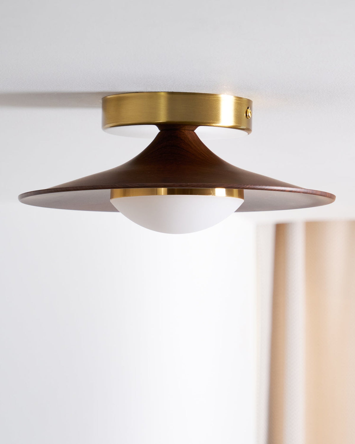 Plafondlamp Houtlook Goud LED Rond 24cm Modern Design