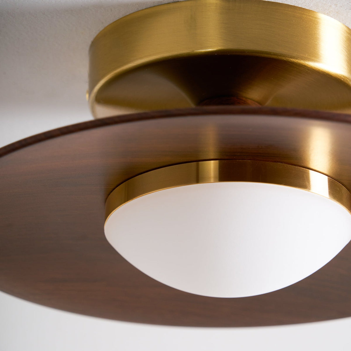 Plafondlamp Houtlook Goud LED Rond 24cm Modern Design