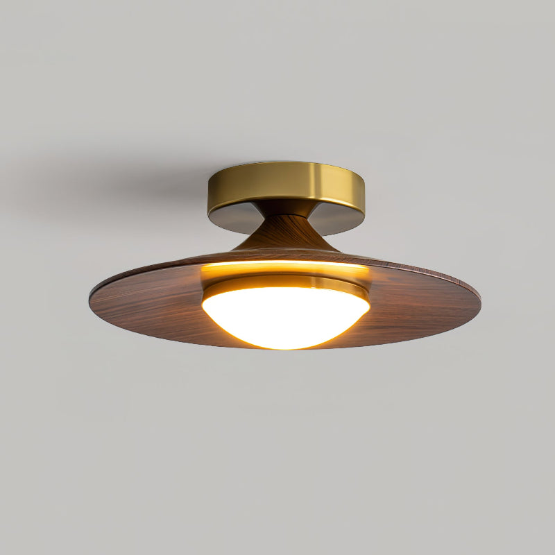Plafondlamp Houtlook Goud LED Rond 24cm Modern Design