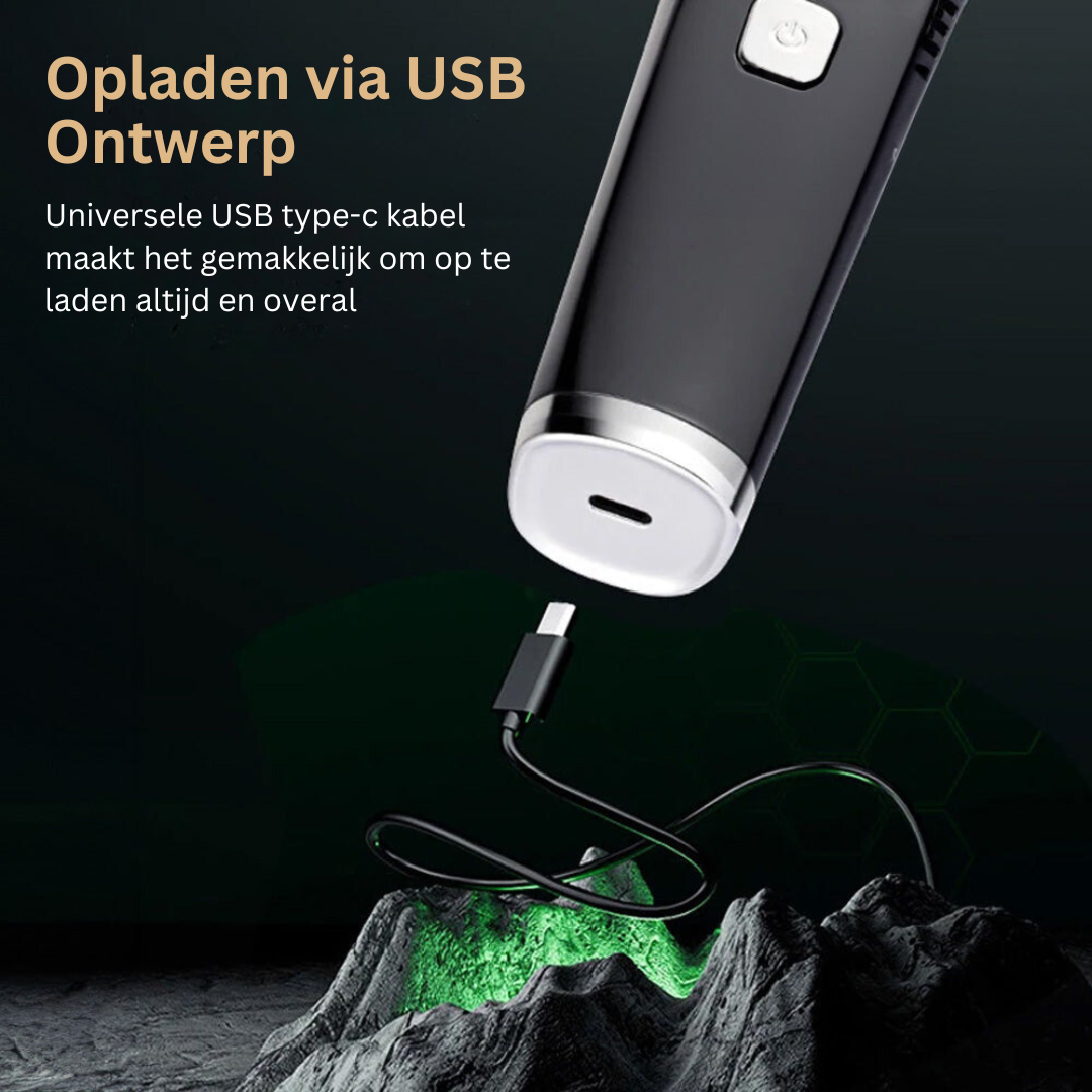Vacuüm Trimmer met Opvangbak voor Baard en Lichaamshaar - Waterdicht en Oplaadbaar via USB