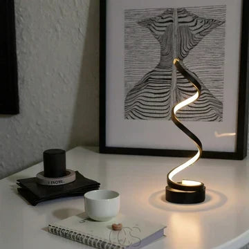 Tafellamp Spiraalvorm Metaal Dimbaar 3 Lichtkleuren Warm Neutraal Koud Wit Moderne Sfeerlamp Bureaulamp