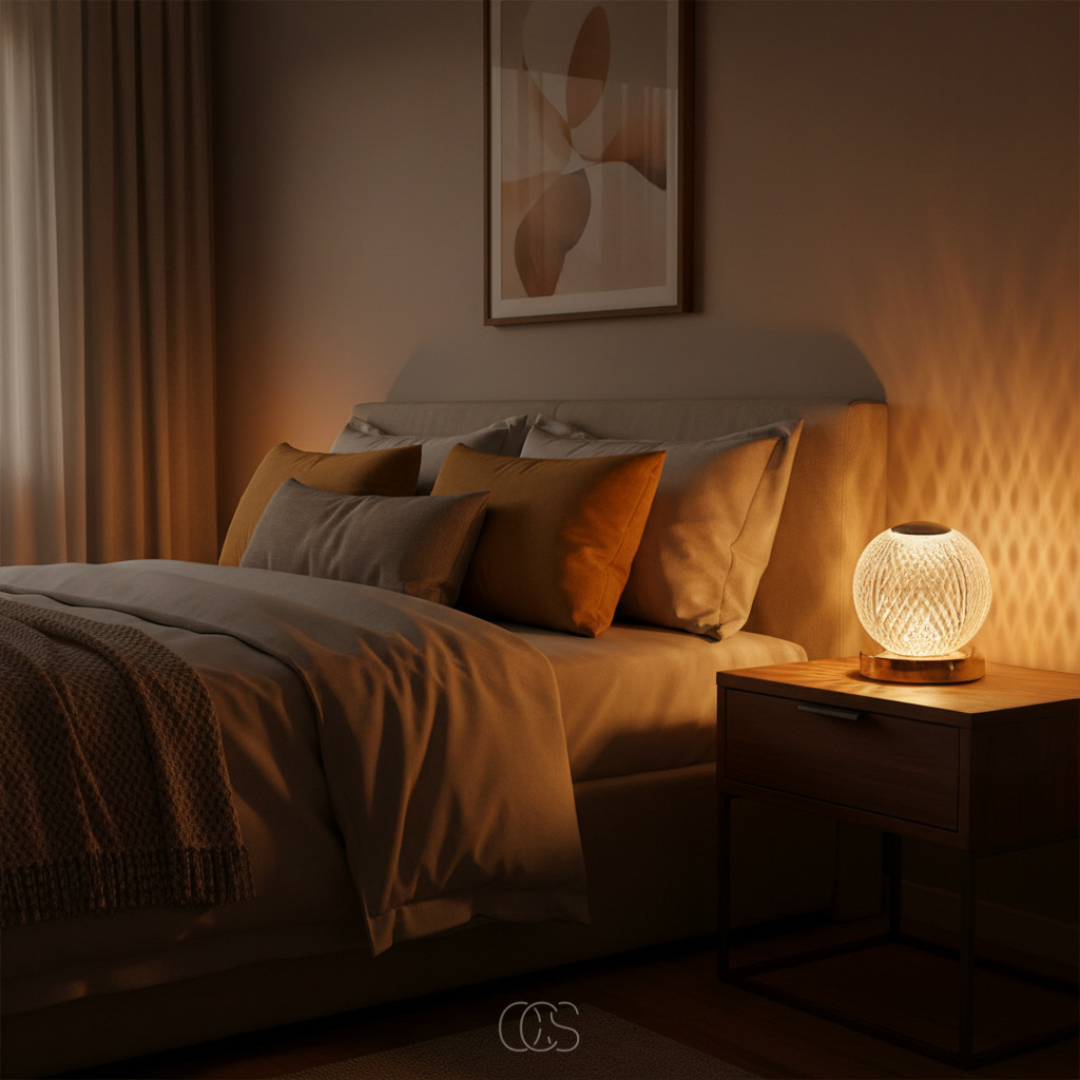 Bolvormige LED Tafellamp Kristal Design Draadloos Oplaadbaar Touch Dimbaar Sfeervol Woonkamer Sfeerverlichting