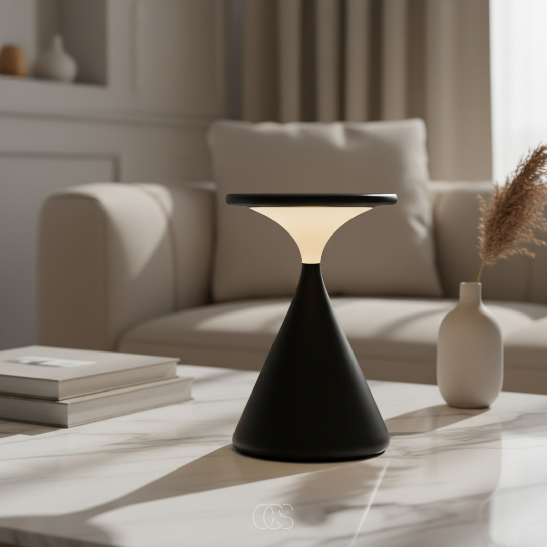 Draadloze LED Tafellamp Zandlopervorm Dimbaar Touchbediening Oplaadbaar USB-C Aluminium Sfeerlicht Decoratief