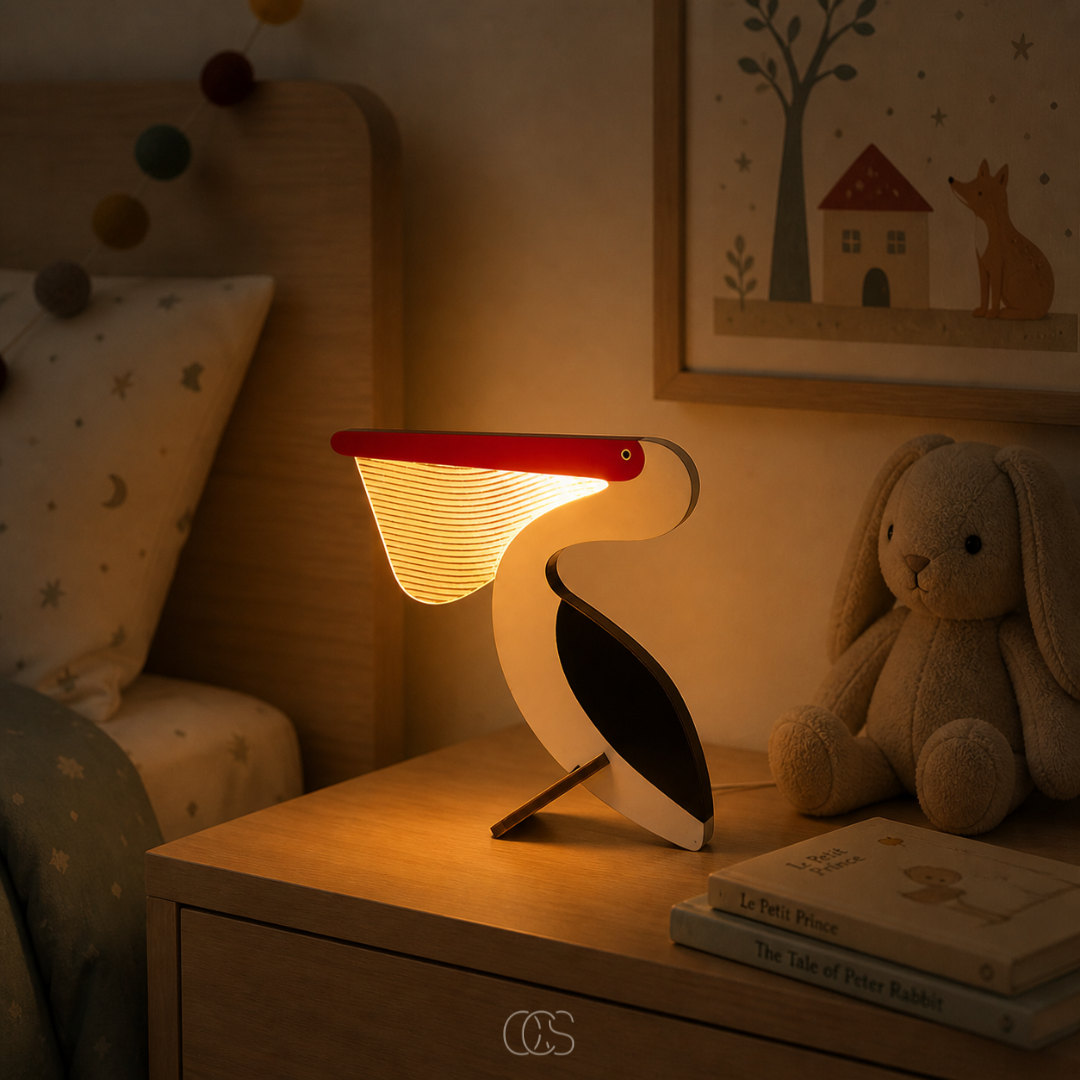 LED Tafellamp Dierenvorm Hout Acryl Warm Wit Kinderkamer Nachtkastje Scandinavische Sfeerverlichting