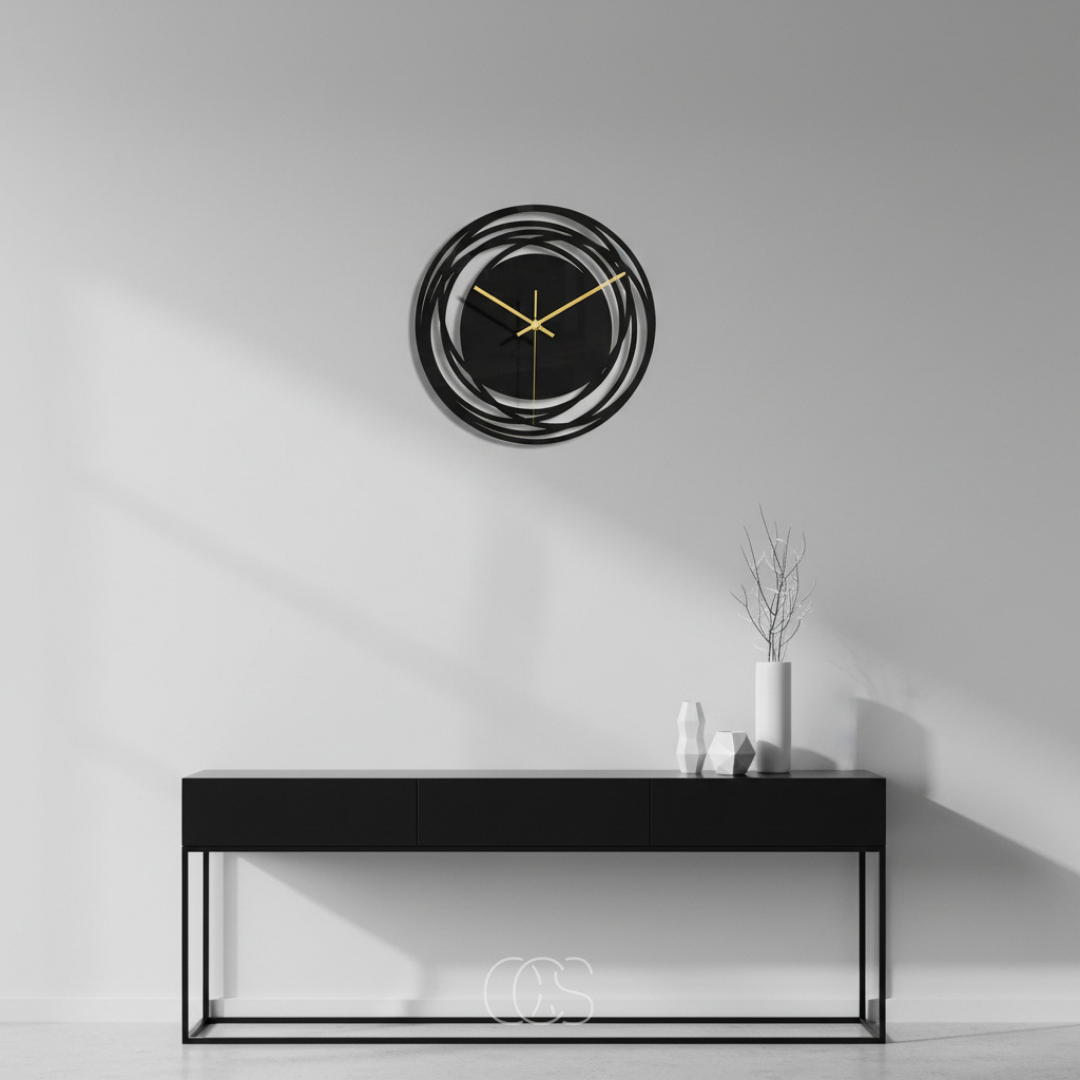Stille Wandklok 30cm Zwart Quartz Uurwerk Modern Minimalistisch Interieur Woonkamer Slaapkamer Kantoor