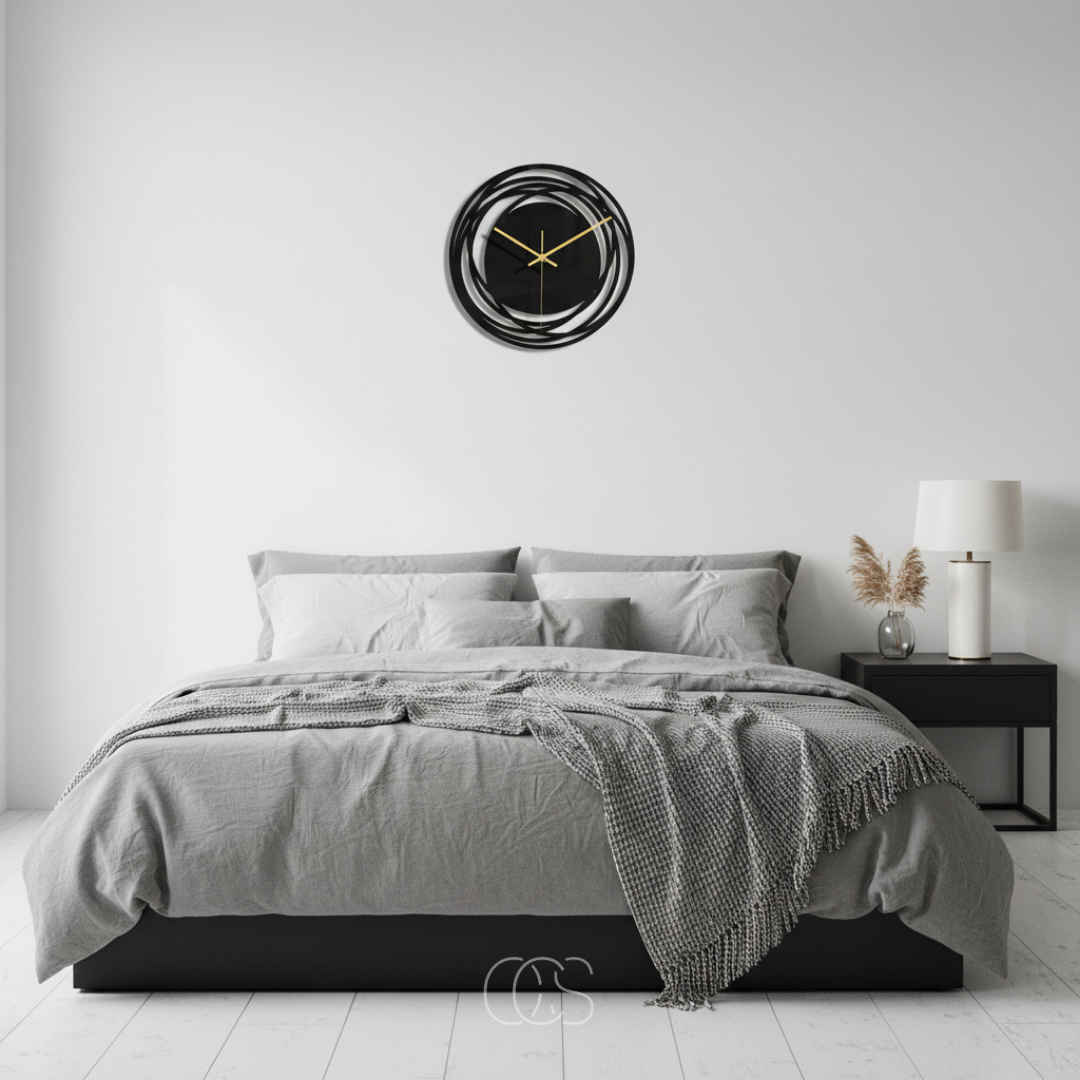 Stille Wandklok 30cm Zwart Quartz Uurwerk Modern Minimalistisch Interieur Woonkamer Slaapkamer Kantoor