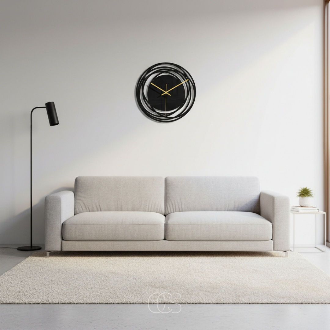 Stille Wandklok 30cm Zwart Quartz Uurwerk Modern Minimalistisch Interieur Woonkamer Slaapkamer Kantoor