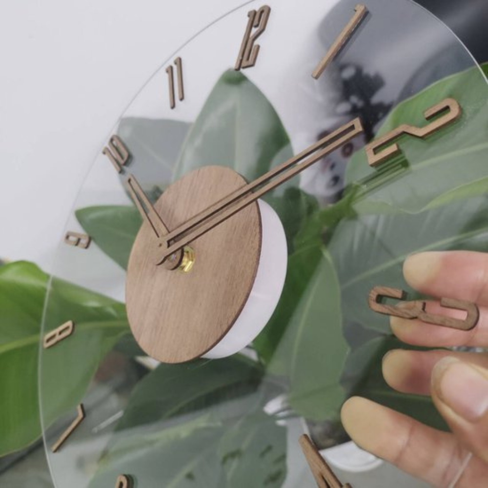 Moderne Houten Wandklok met Stil Uurwerk