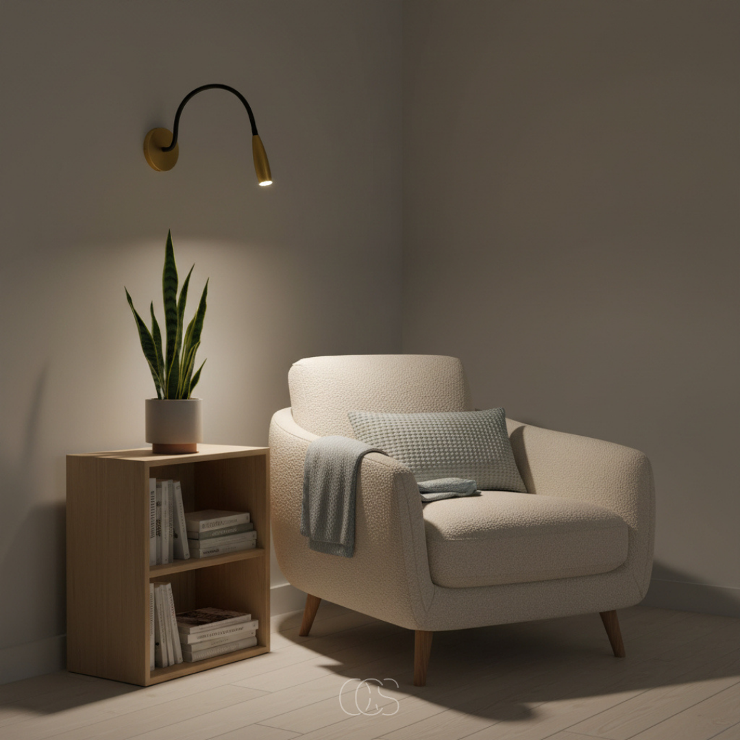 Verstelbare LED Leeslamp Wandmontage Goud Zwanenhals 360° Draaibaar 3W Warm Licht Slaapkamer Bedlamp