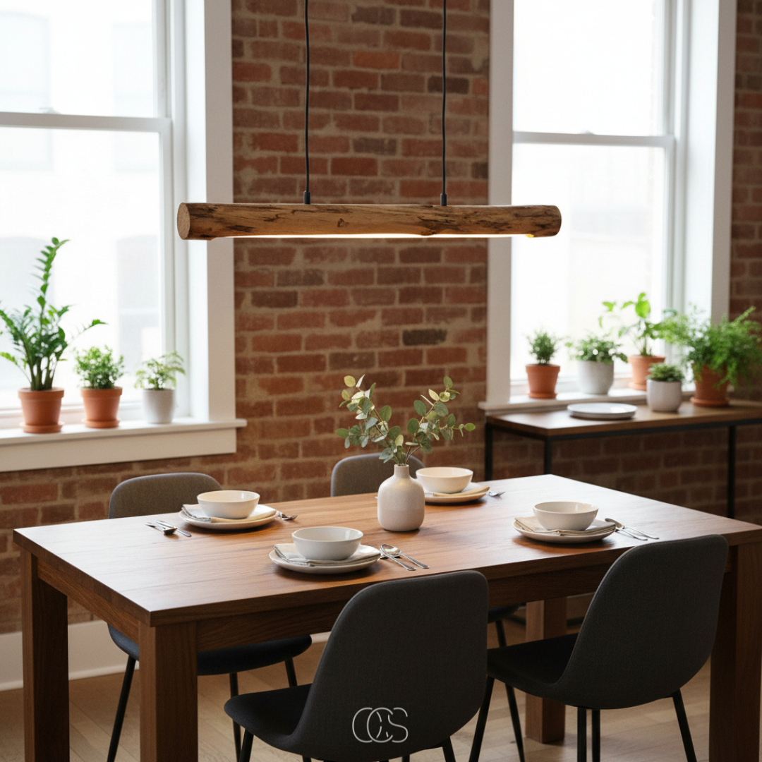 Dimbare Hanglamp Hout 80cm Zwart Metaal Warm Wit LED Eettafel Scandinavisch Design Sfeervol Sfeerverlichting