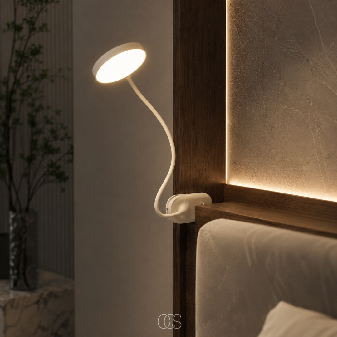 Oplaadbare LED Klemlamp met Flexibele Arm - Draadloos Leeslicht voor Bed Bureau Nachtkastje Slaapkamer