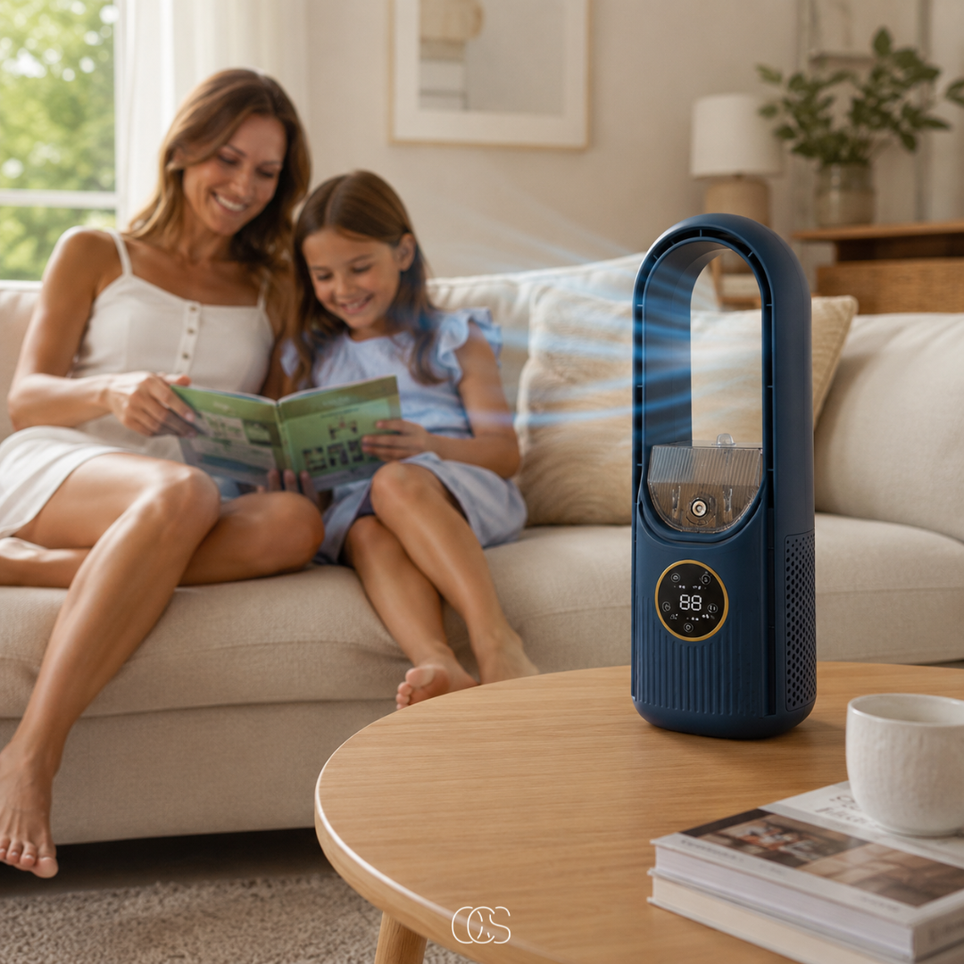 USB Luchtkoeler Bladeloos met Mistfunctie Timer 6 Snelheden Draagbaar Verkoeling Desk Bureau Ventilator