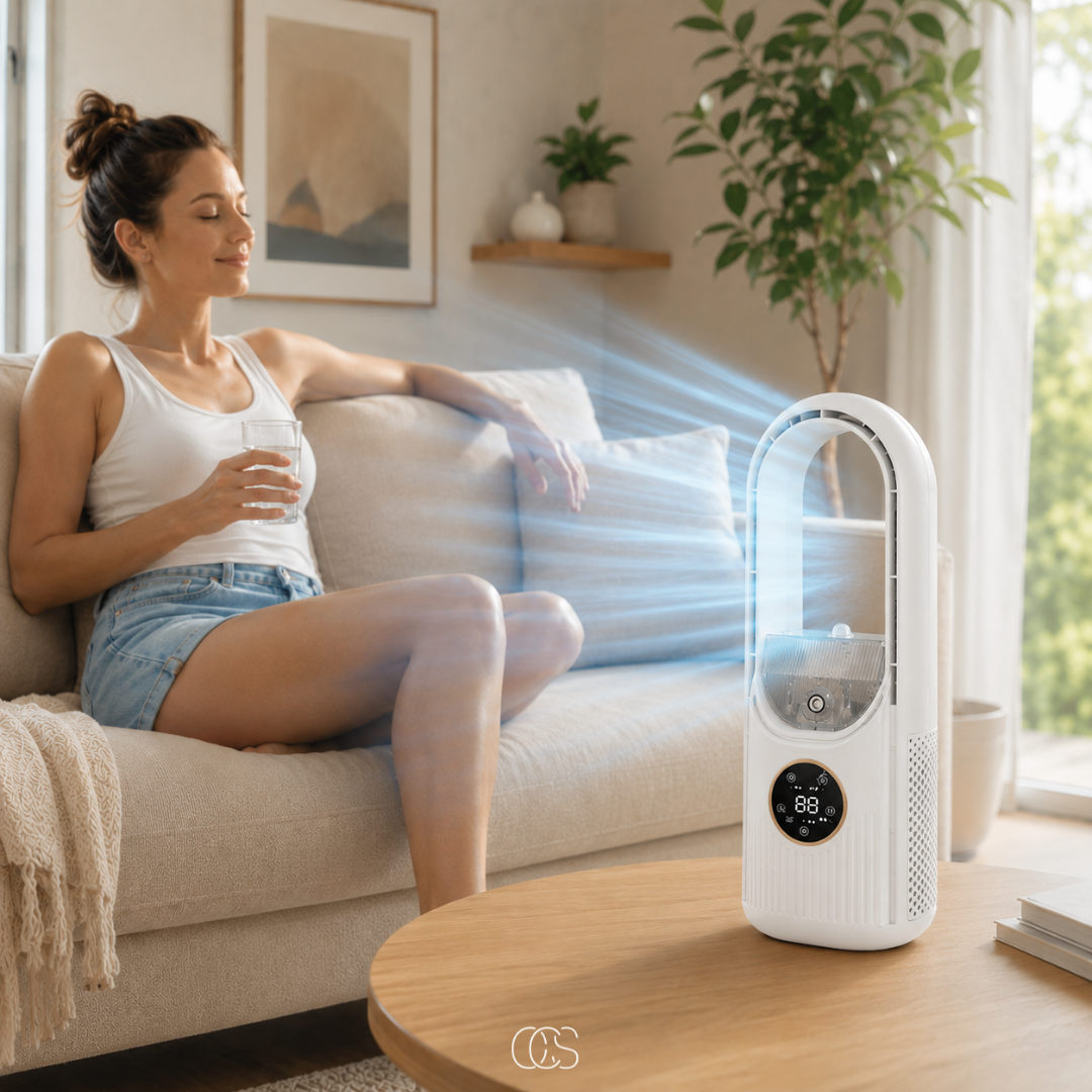 USB Luchtkoeler Bladeloos met Mistfunctie Timer 6 Snelheden Draagbaar Verkoeling Desk Bureau Ventilator