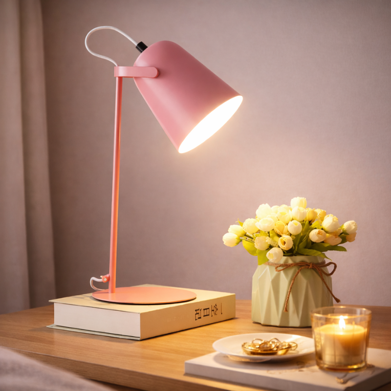 Draaibare Tafellamp met Verstelbare Lichtbundel - Design Verlichting in Zachte Macaron Tinten voor Bureau & Leeshoek