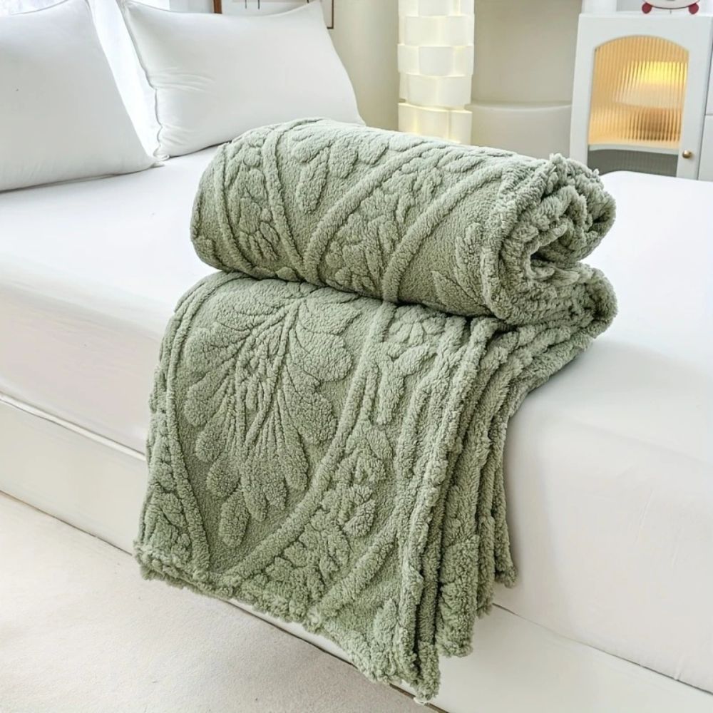 Geweven Jacquard Fleece Plaid - Zachte Warme Deken met Geometrisch Patroon - Decoratieve Microfiber Deken voor Bank en Bed