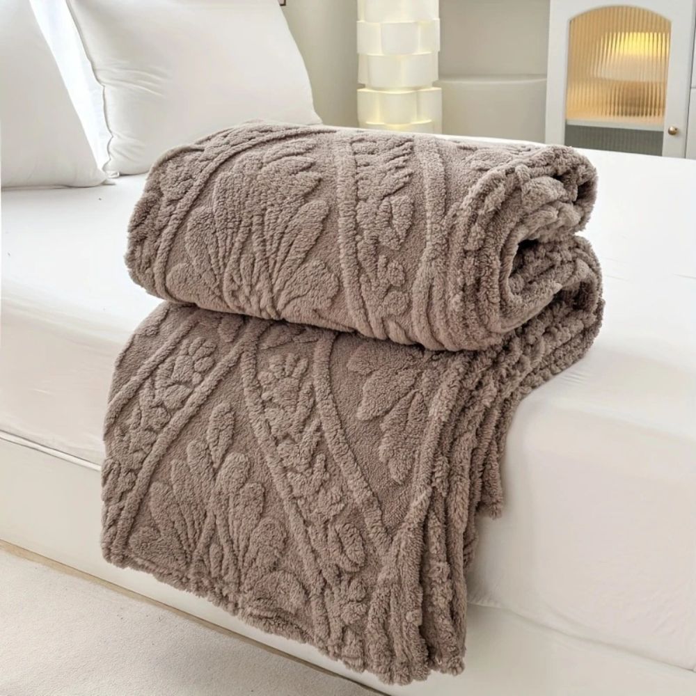Geweven Jacquard Fleece Plaid - Zachte Warme Deken met Geometrisch Patroon - Decoratieve Microfiber Deken voor Bank en Bed