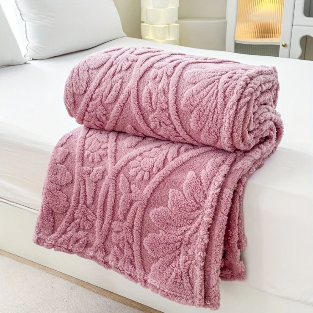 Geweven Jacquard Fleece Plaid - Zachte Warme Deken met Geometrisch Patroon - Decoratieve Microfiber Deken voor Bank en Bed