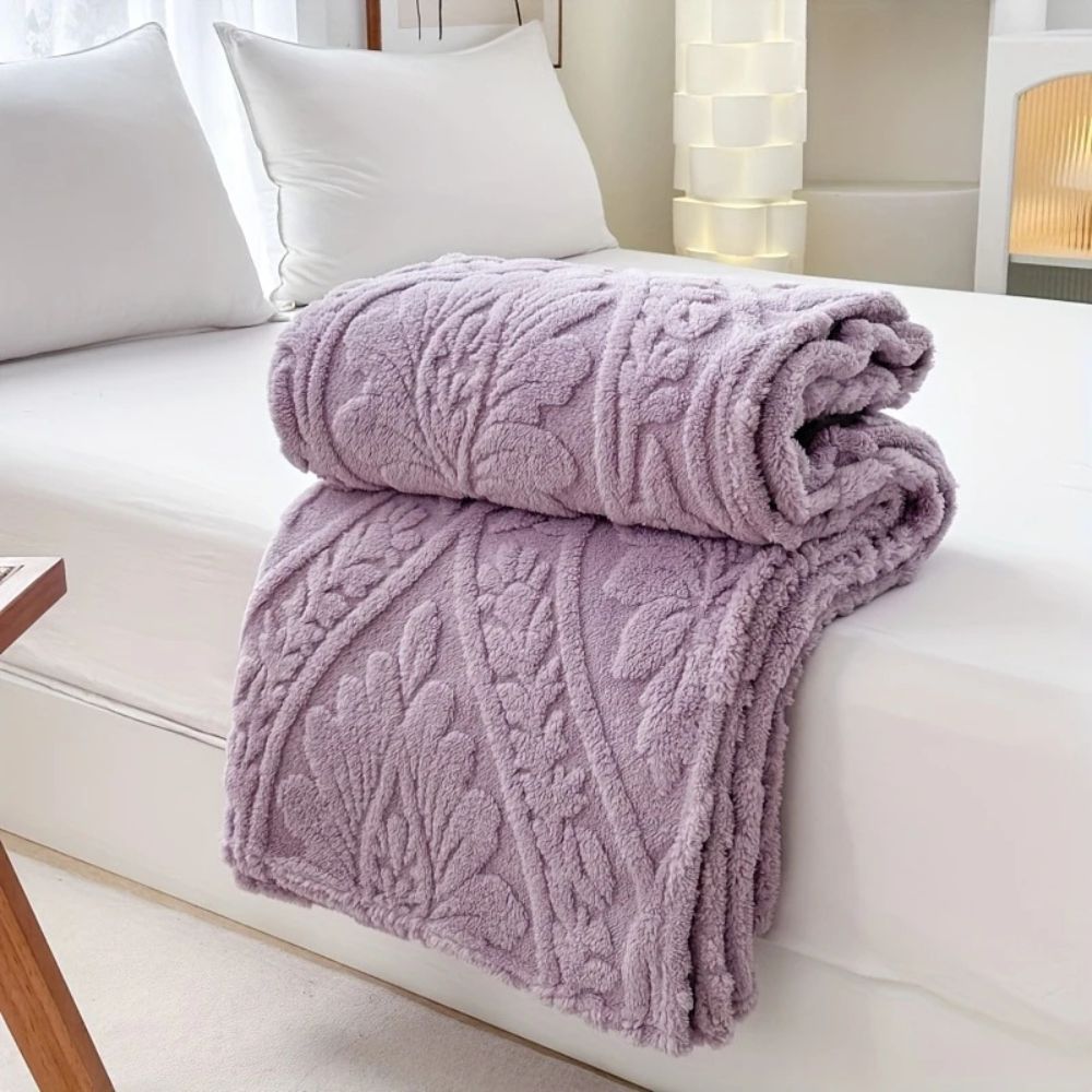 Geweven Jacquard Fleece Plaid - Zachte Warme Deken met Geometrisch Patroon - Decoratieve Microfiber Deken voor Bank en Bed