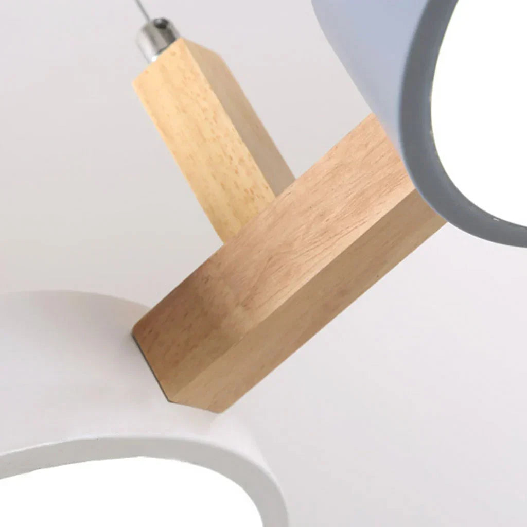 Ronde hanglamp met houten details 77cm LED verlichting eetkamer woonkamer keuken scandinavisch design