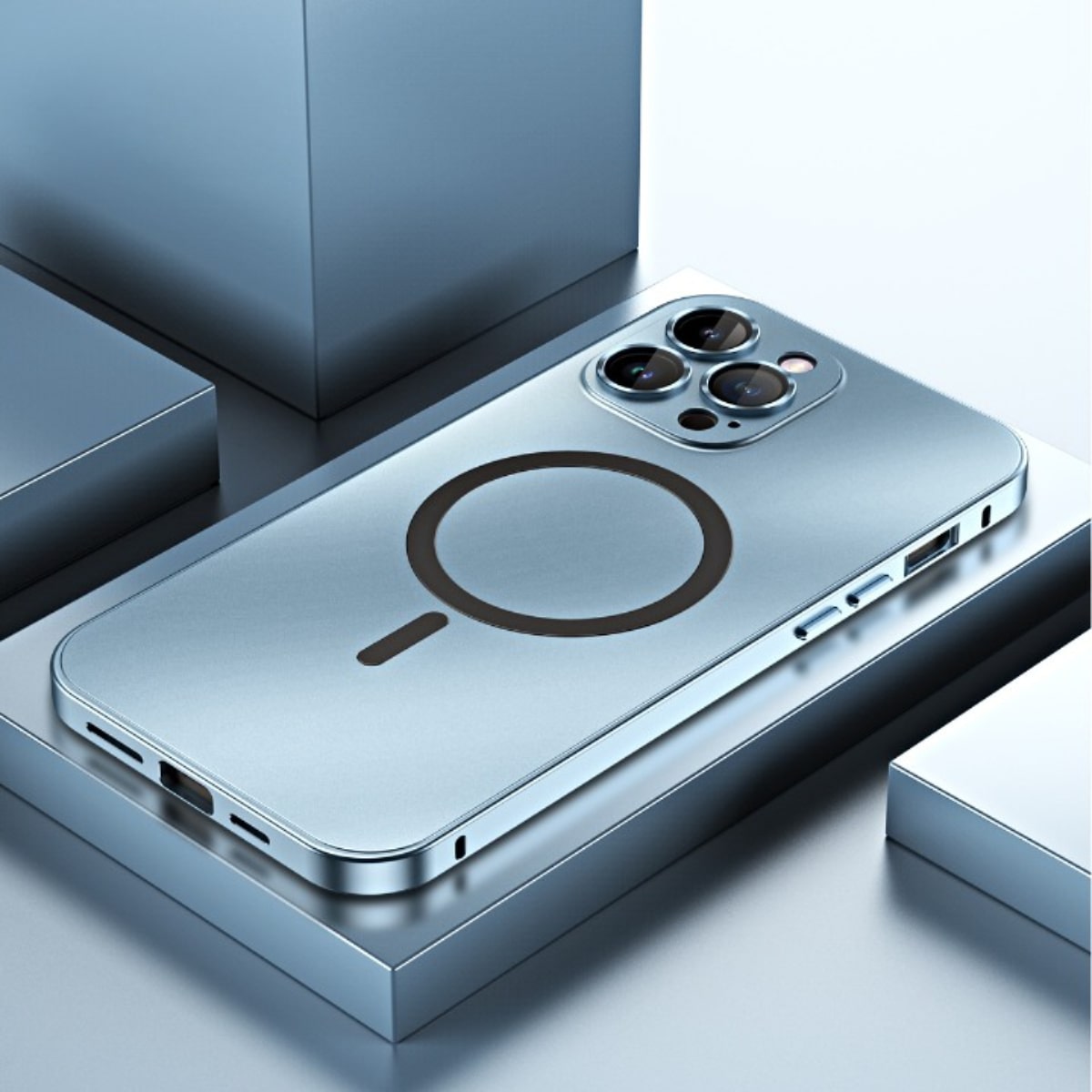 Aluminium Telefoonhoesje Snap-Lock MagSafe Compatibel Camerabescherming Ultradun Schokbestendig iPhone 13-17
