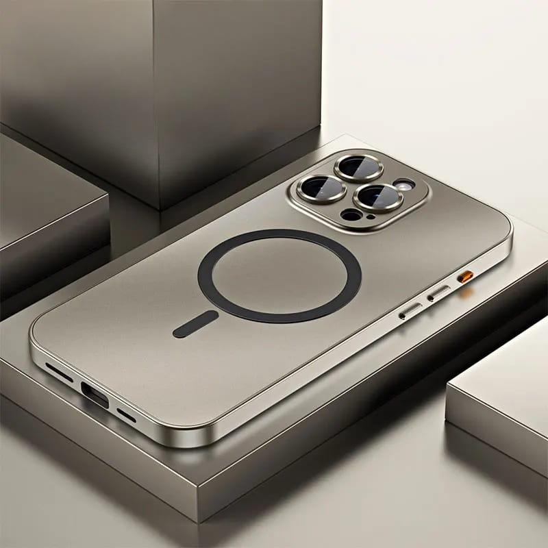 Aluminium Telefoonhoesje Snap-Lock MagSafe Compatibel Camerabescherming Ultradun Schokbestendig iPhone 13-17