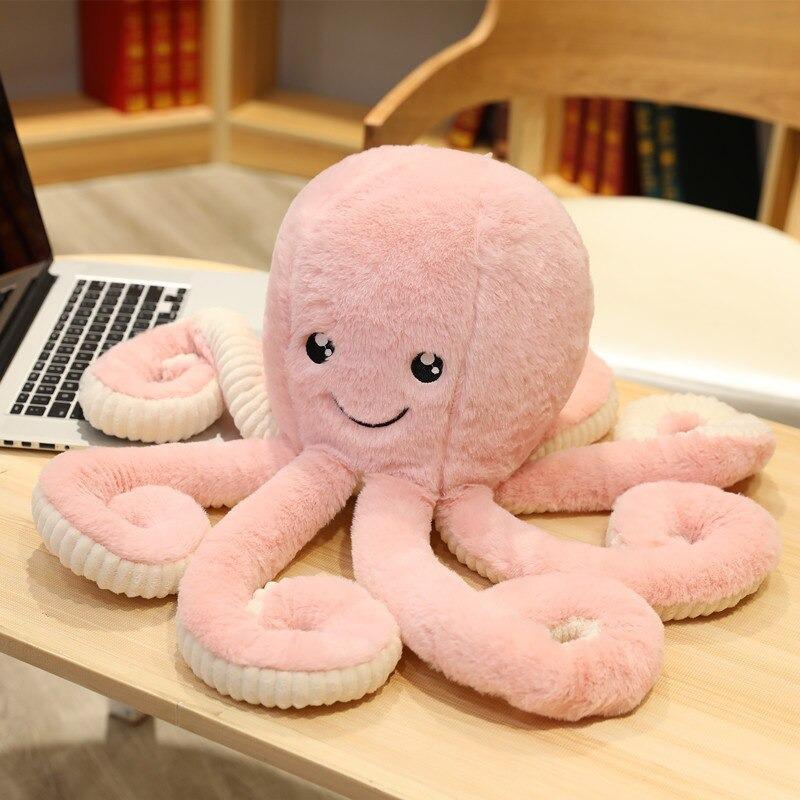 Zachte Octopus Knuffel XXL - Pluche Decoratiekussen 40-80cm - Kinderkamer Speelgoed Decoratie Cadeau