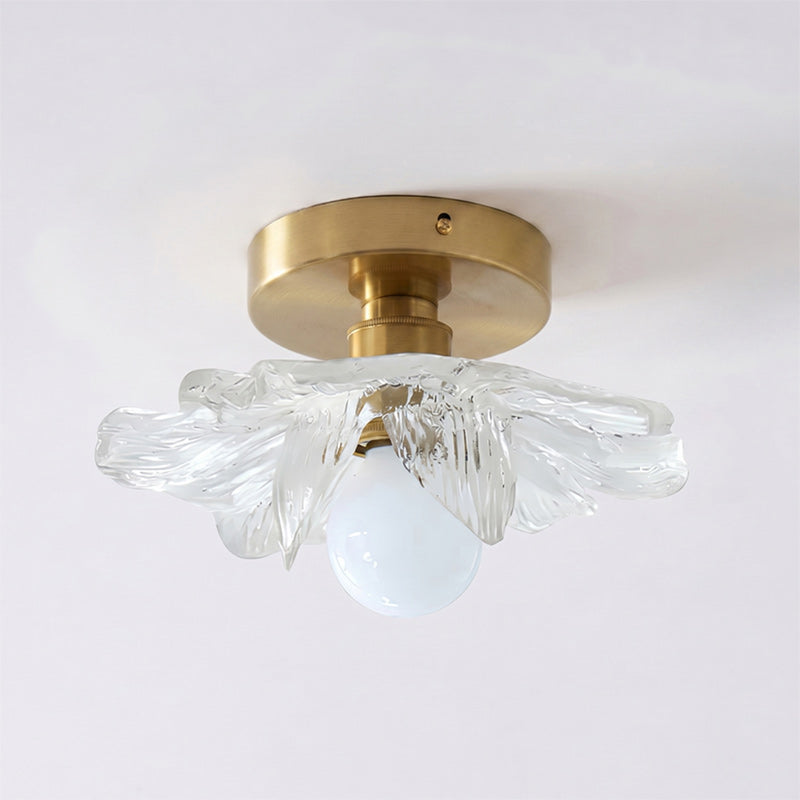 Plafondlamp met Bloesemontwerp in Hars en Messing - Elegante Verlichting voor Slaapkamer en Gang