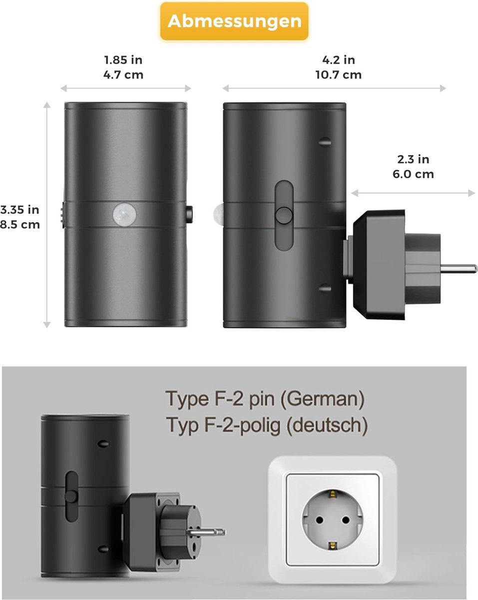 Dimbare LED Stopcontactlamp Warm Wit 3000K Instelbare Helderheid Compact Nachtlicht voor Gang Slaapkamer Kinderkamer Eenvoudige Installatie zonder Gereedschap