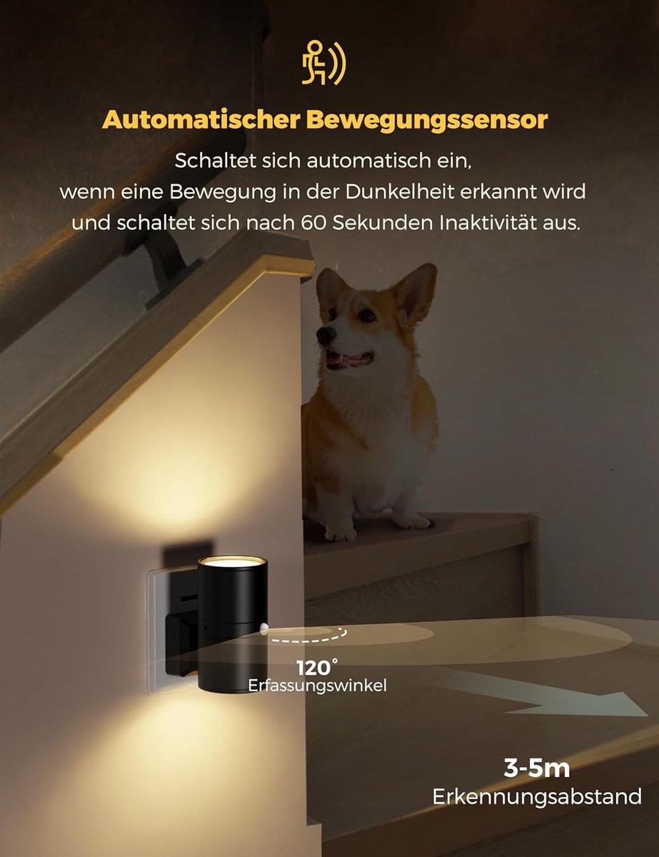 Dimbare LED Stopcontactlamp Warm Wit 3000K Instelbare Helderheid Compact Nachtlicht voor Gang Slaapkamer Kinderkamer Eenvoudige Installatie zonder Gereedschap