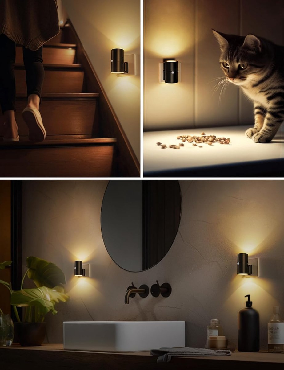 Dimbare LED Stopcontactlamp Warm Wit 3000K Instelbare Helderheid Compact Nachtlicht voor Gang Slaapkamer Kinderkamer Eenvoudige Installatie zonder Gereedschap