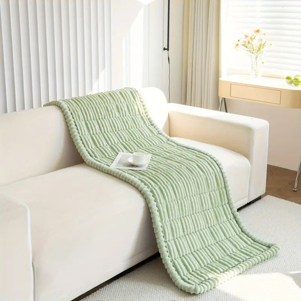 Luxe Bankhoes met Geplooide Rand - Zachte Flanel - Antislip - Machinewasbaar - Voor 2- en 3-zitsbankstellen